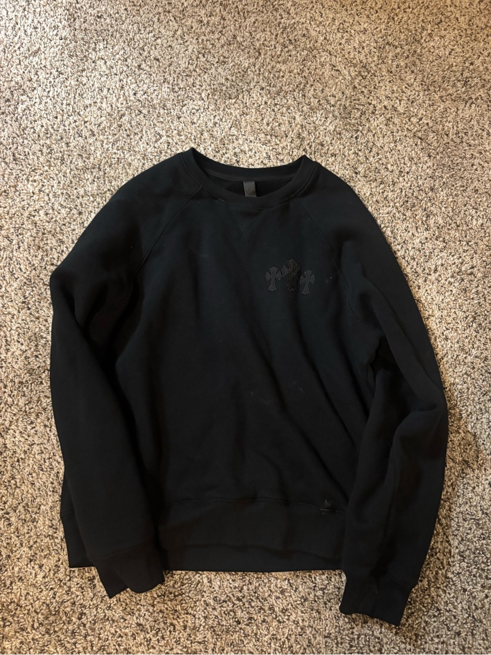 Chrome Hearts Black Triple Cross Patch Sweatshirt